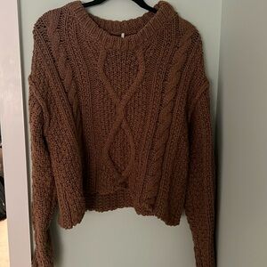 Free People Cable Knit crop sweater